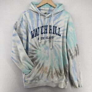 WATCH HILL Hoodie Mens XL Westerly Rhode Island Tie Dye Fleece Sweatshirt Blue